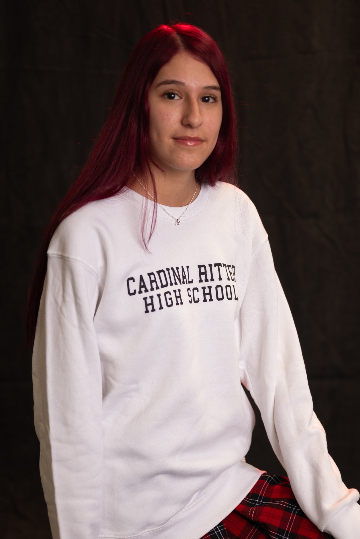 White Crewneck Sweatshirt (Cardinal Ritter High School Black)