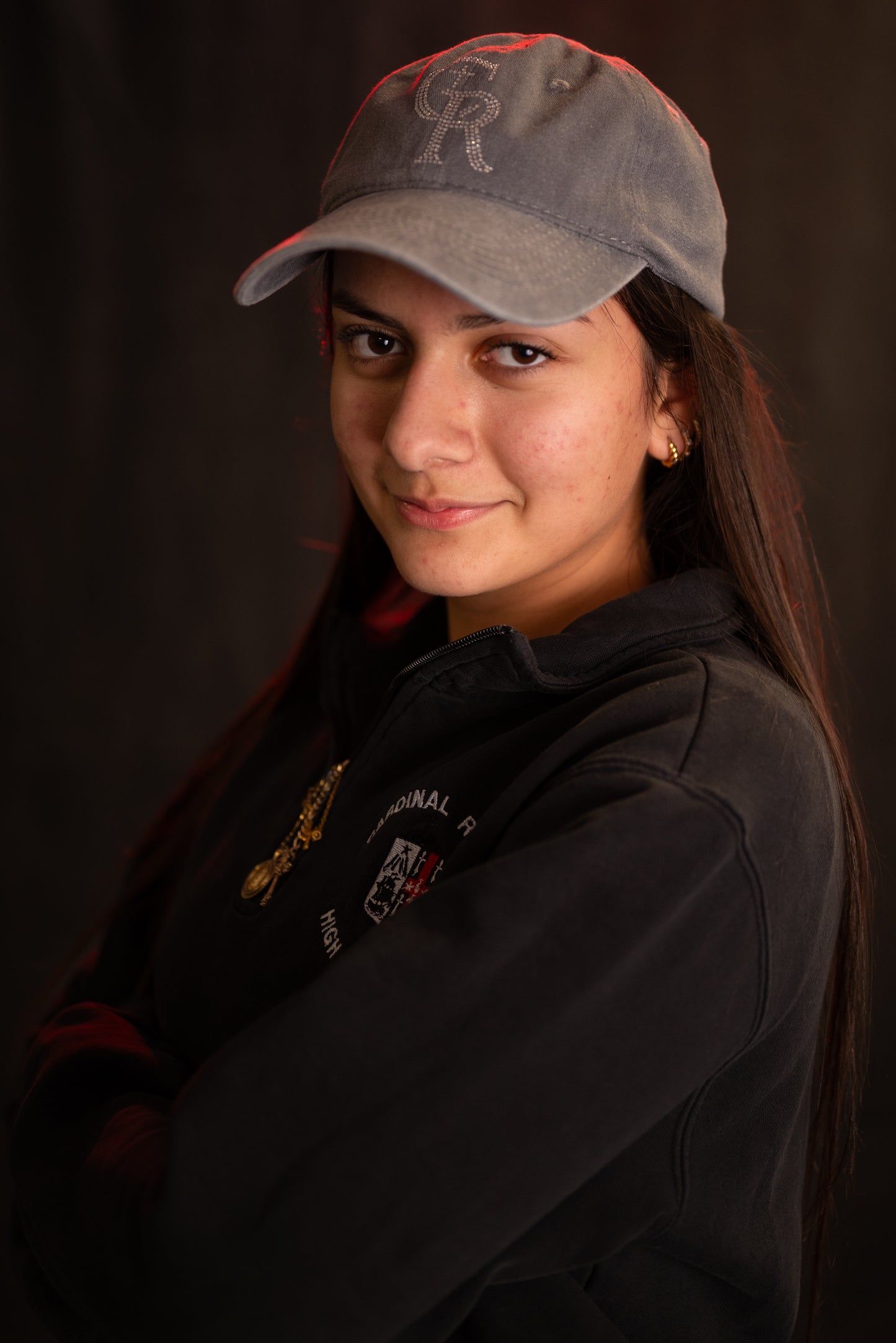 Ballcap "CR" (Gray, silver sparkles)