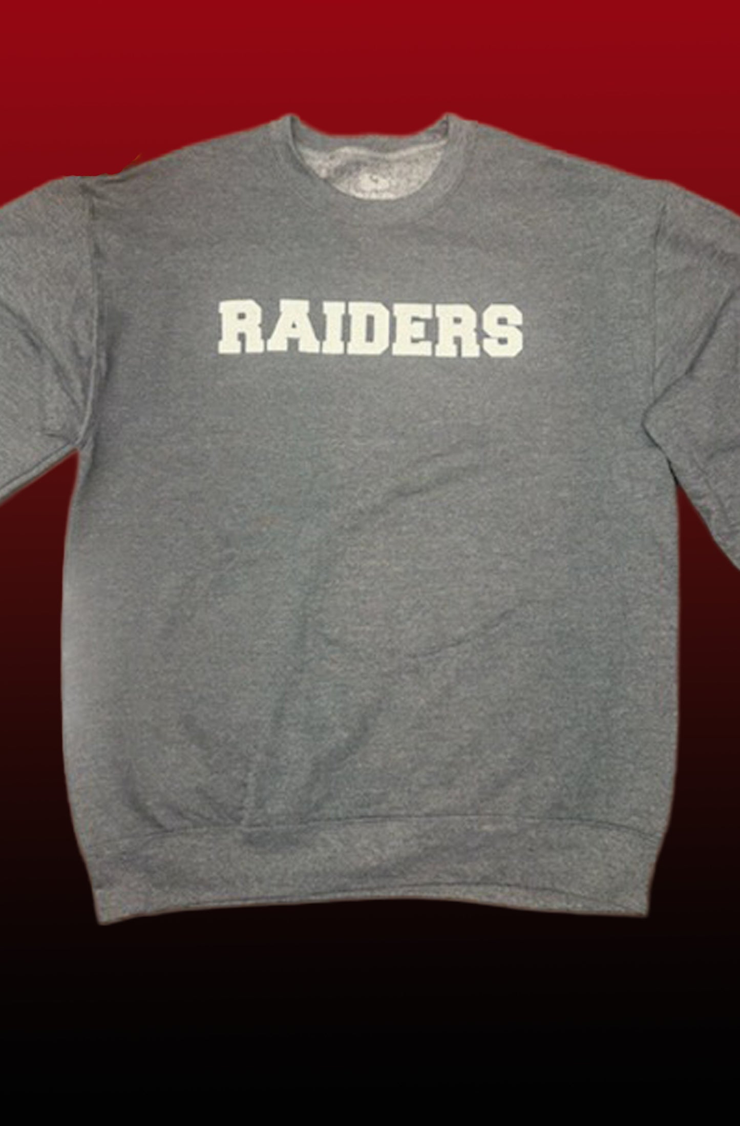 Dark Gray Crewneck Sweatshirt (Raiders Logo White)
