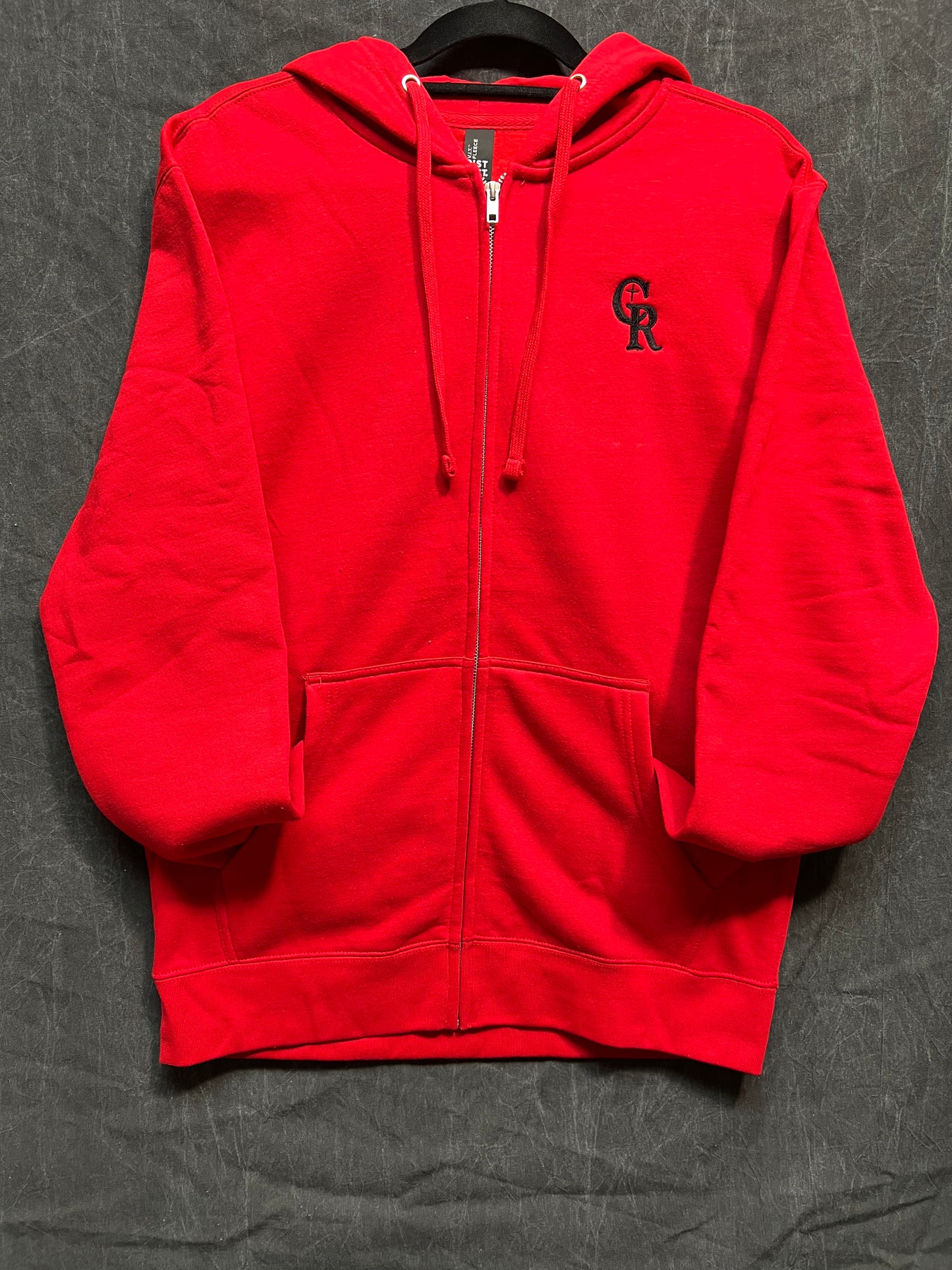 CR Red Zip Up (black logo)