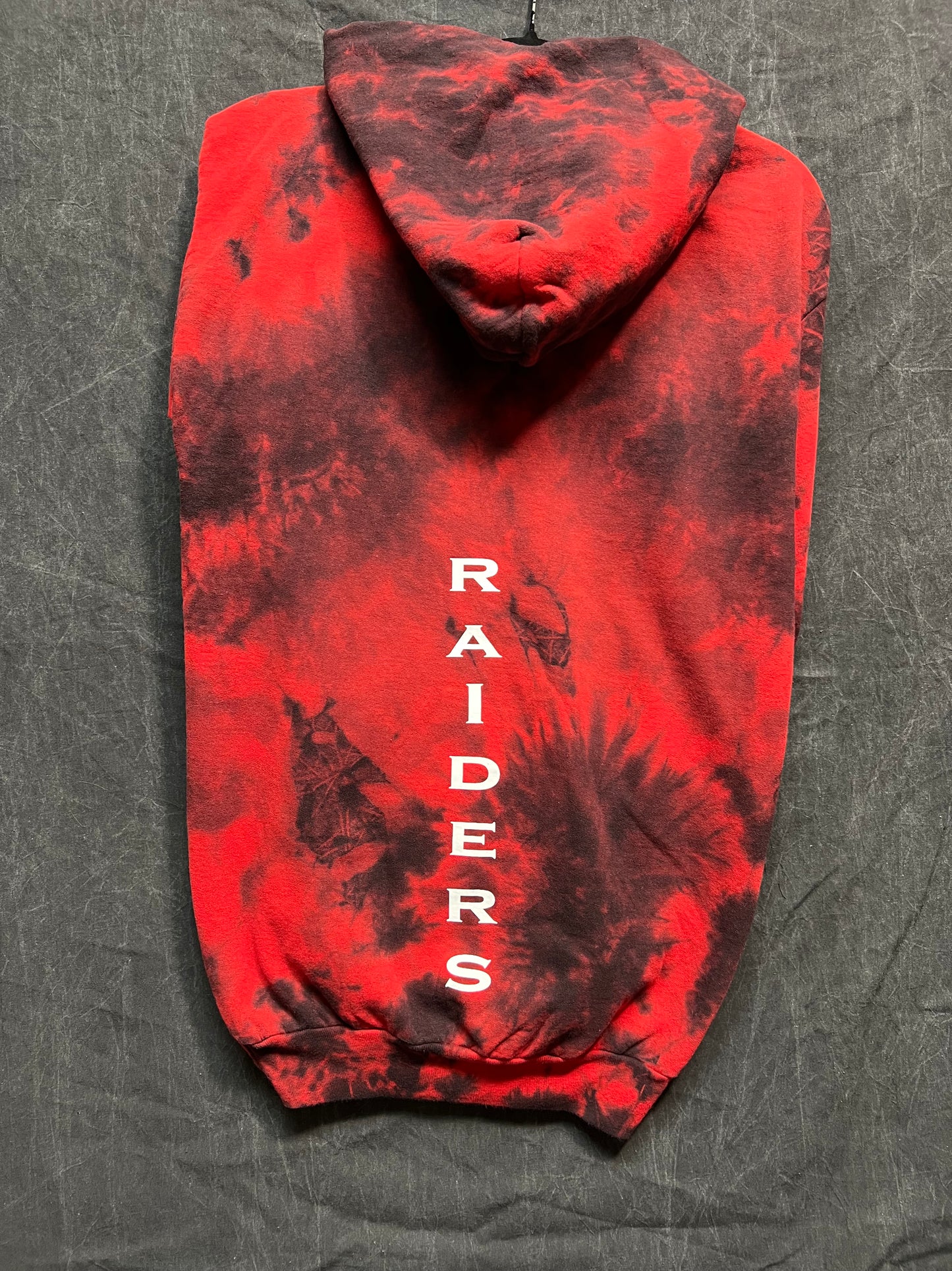 Tye Dyed Hoodie (Red/Black, White logo)