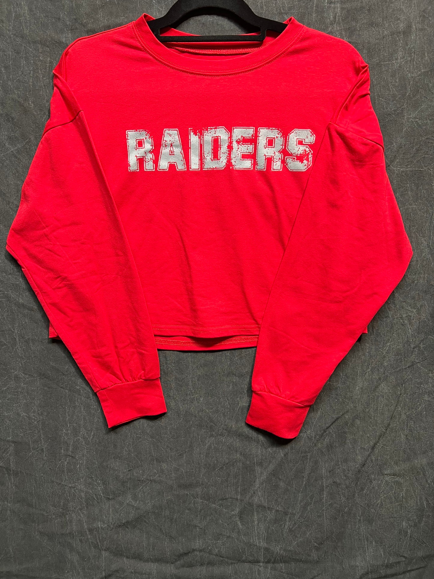 Long Sleeve T-Shirt Crop "Raiders" (Red)