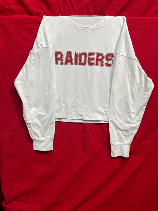 Long Sleeve T-Shirt Crop "Raiders" (White)