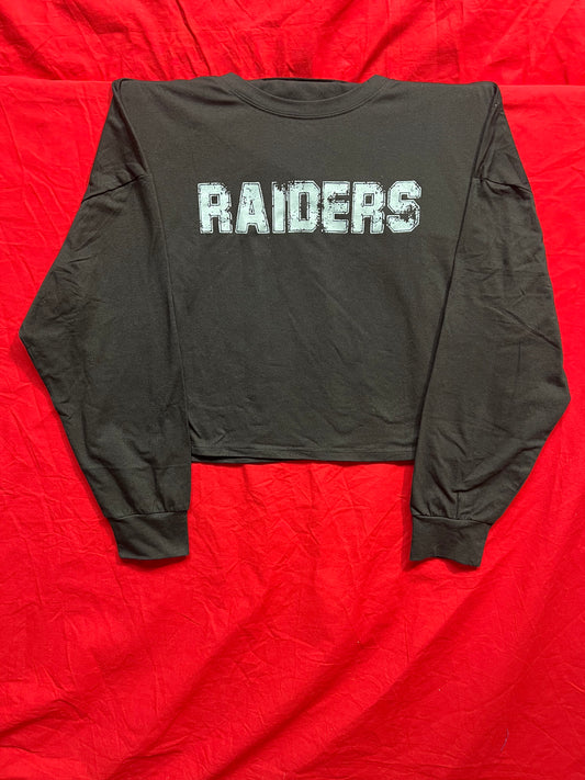 Long Sleeve T-Shirt Crop "Raiders" (Black)