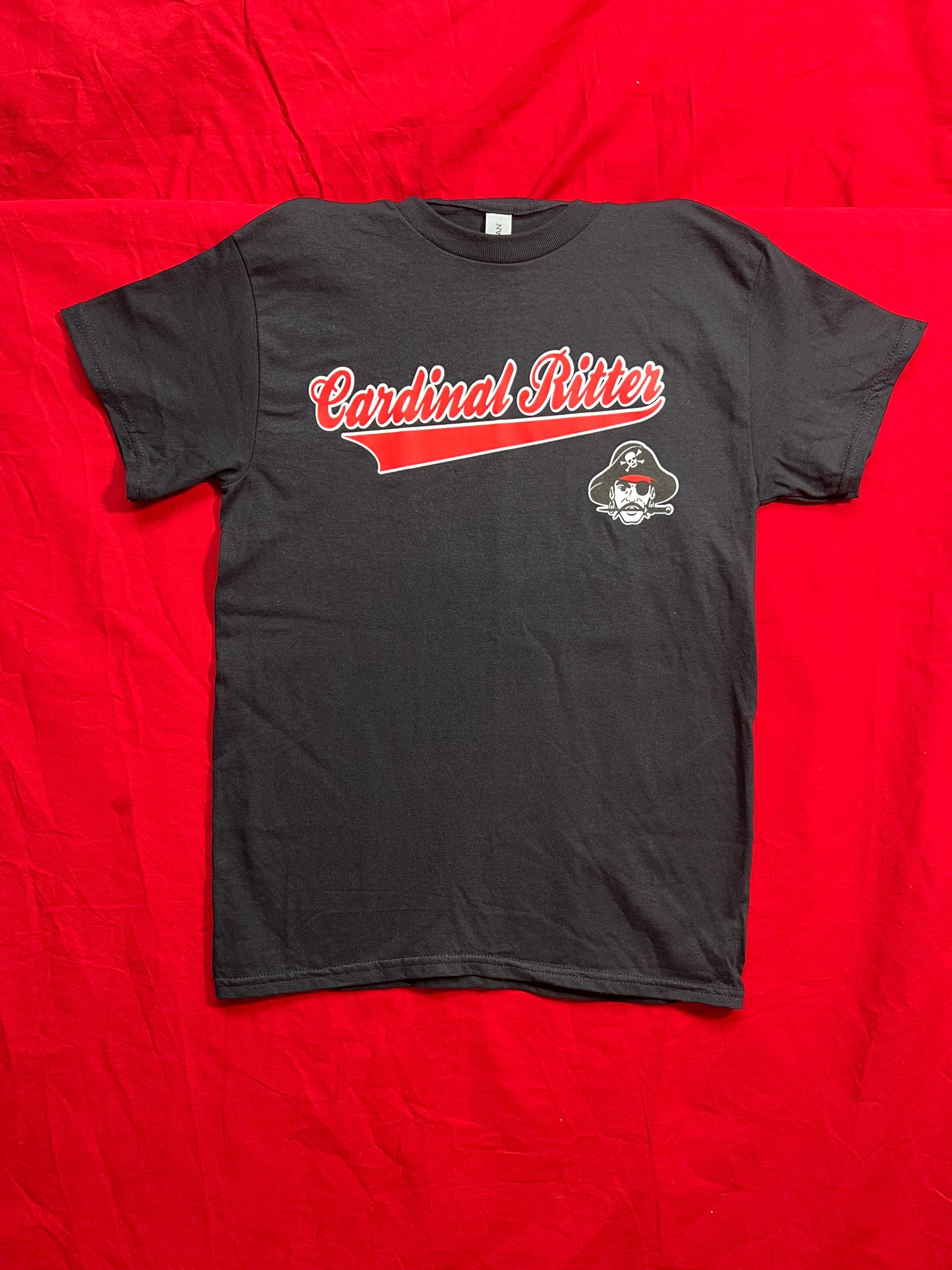 Short Sleeve T-Shirt Raider Head (Black, red logo)