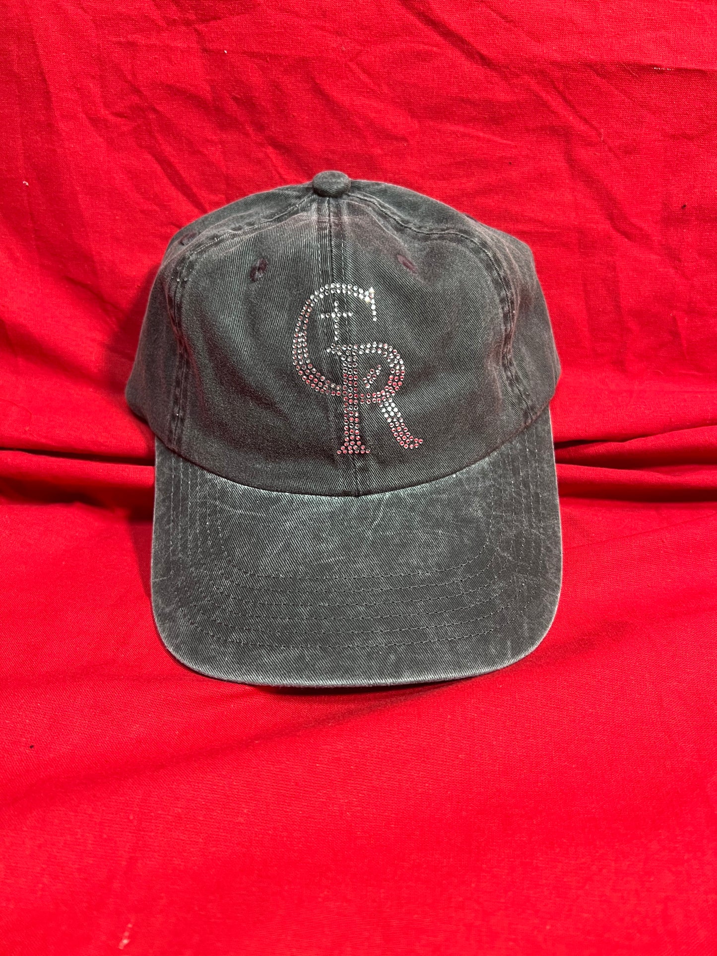 Ballcap "CR" (Gray, silver sparkles)