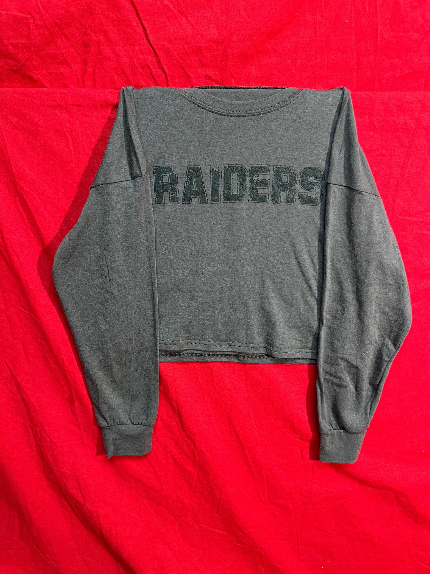 Long Sleeve T-Shirt Crop "Raiders" (Dark Gray)