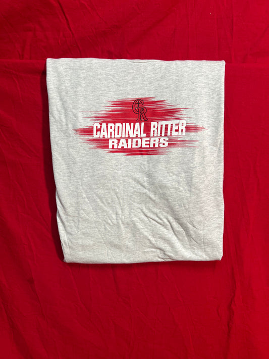 Short Sleeve T-Shirt "Cardinal Ritter Raiders" (Gray, red/white logo)