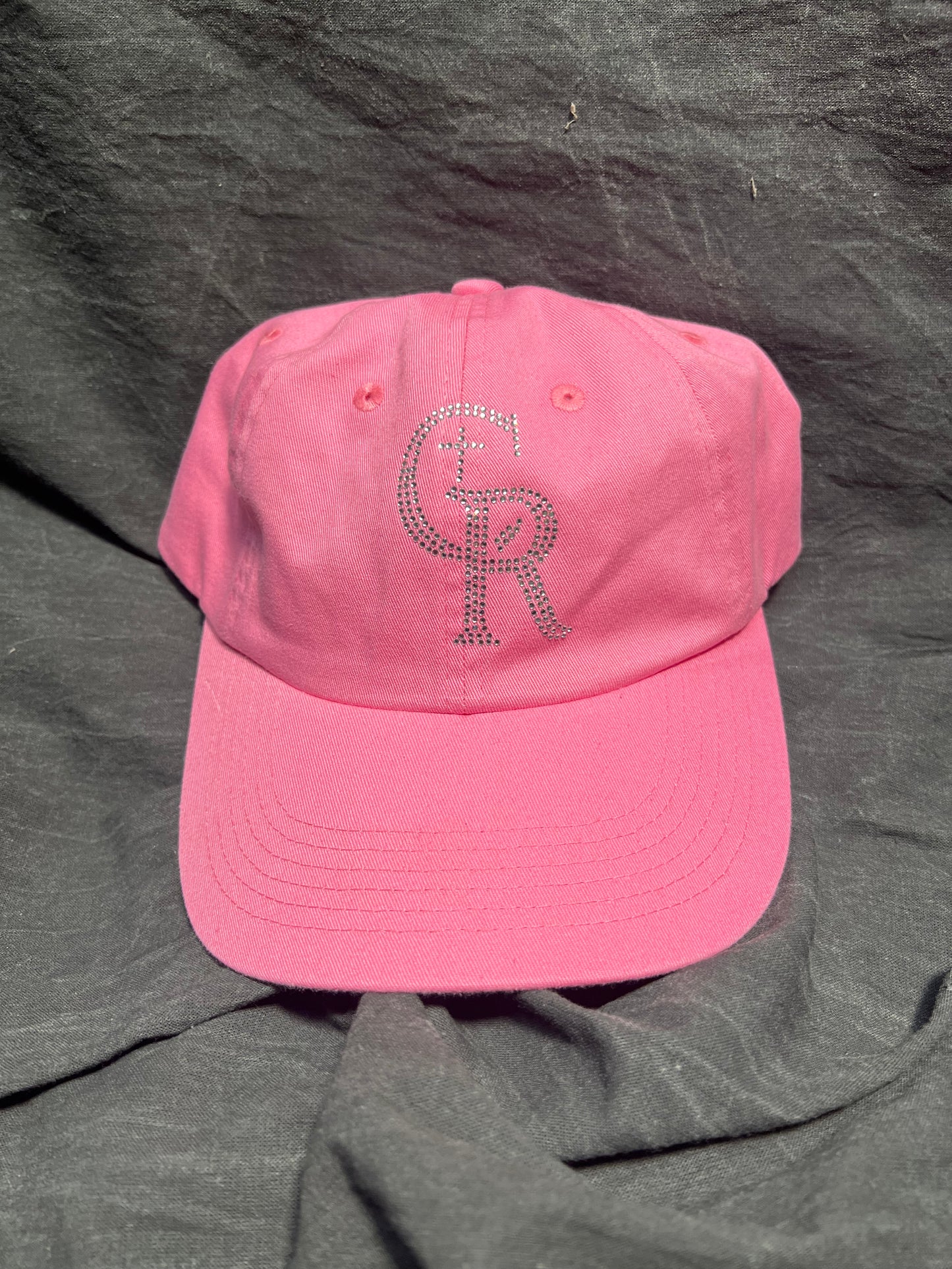 Ballcap "CR" (Pink, silver sparkles)