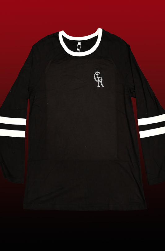 Long sleeve ladys black bling