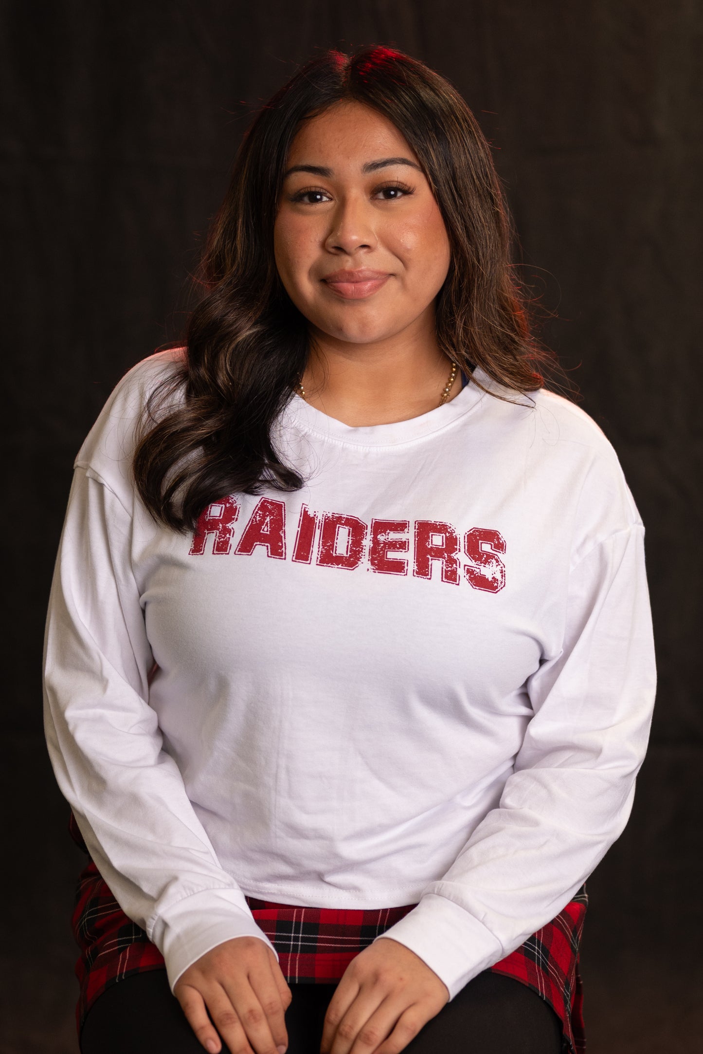 Long Sleeve T-Shirt Crop "Raiders" (White)