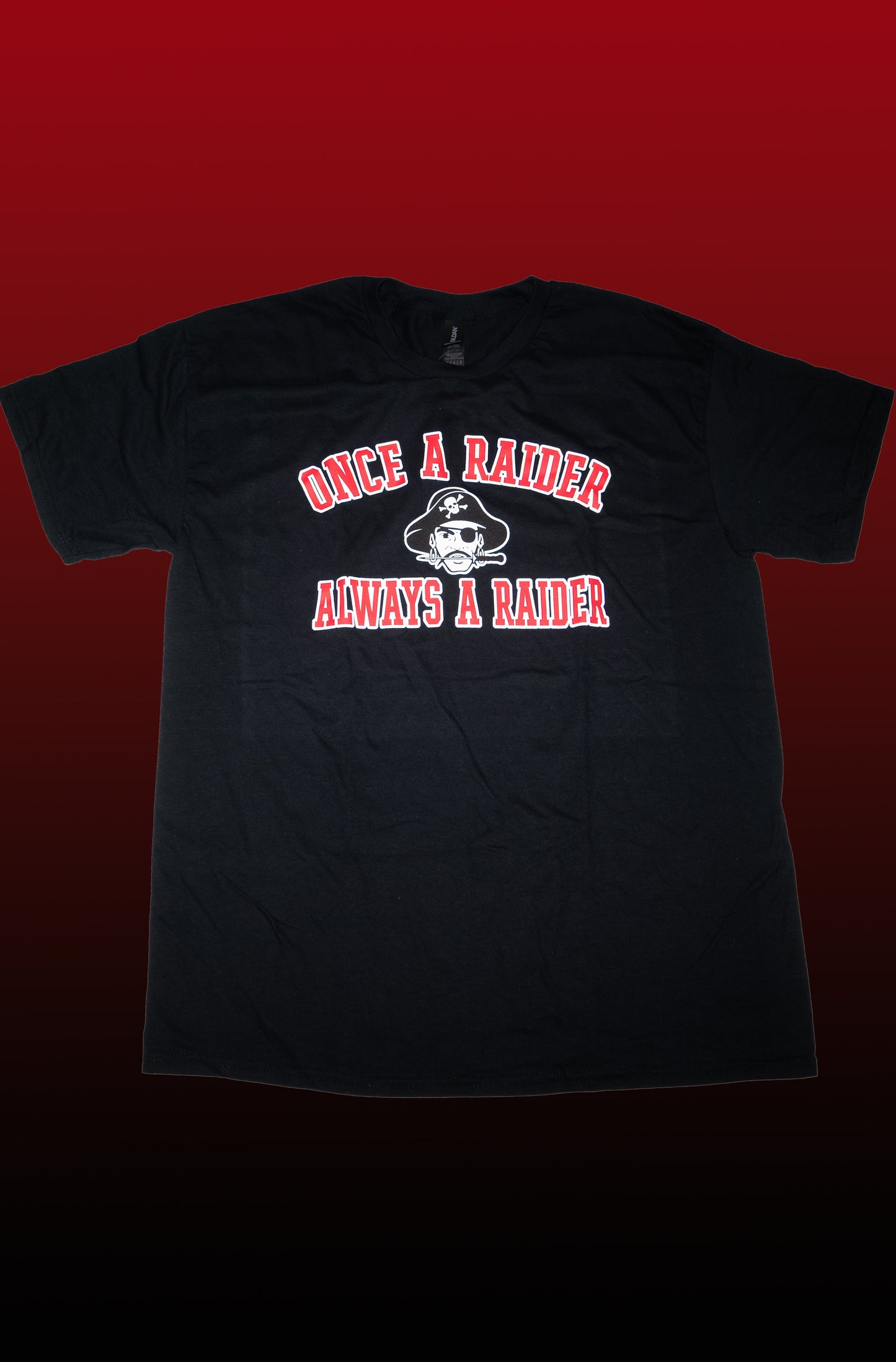 Short Sleeve T-Shirt "once a raider" (black, red & white logo)