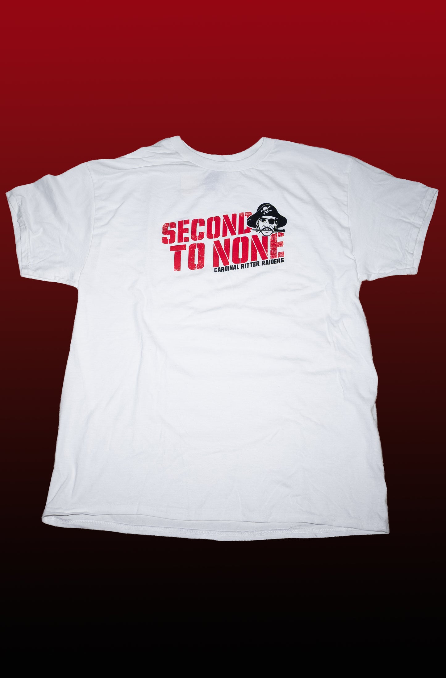 Short Sleeve T-Shirt "Second to None" (white, red & black logo)