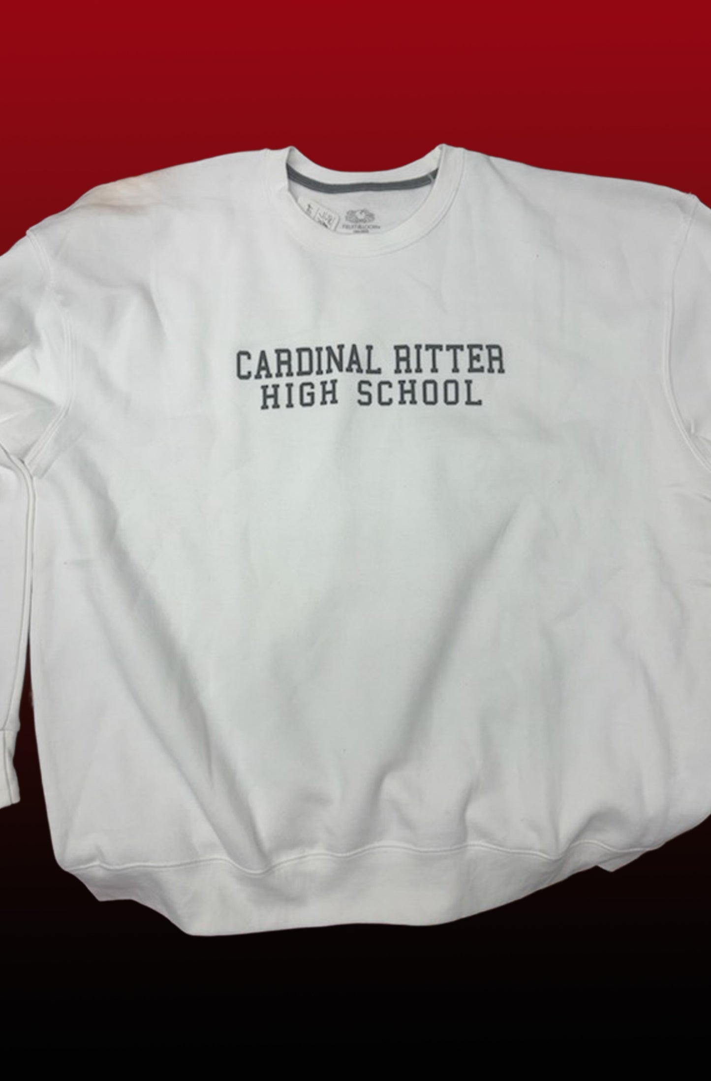 White Crewneck Sweatshirt (Cardinal Ritter High School Black)